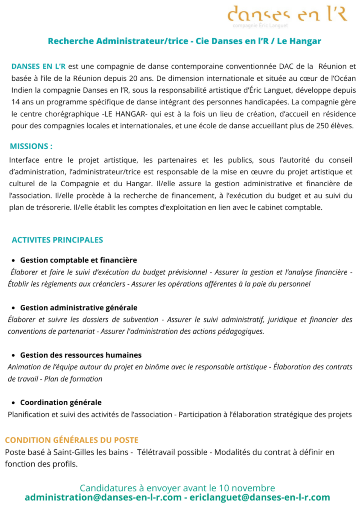 Offre emploi Administrateur/trice